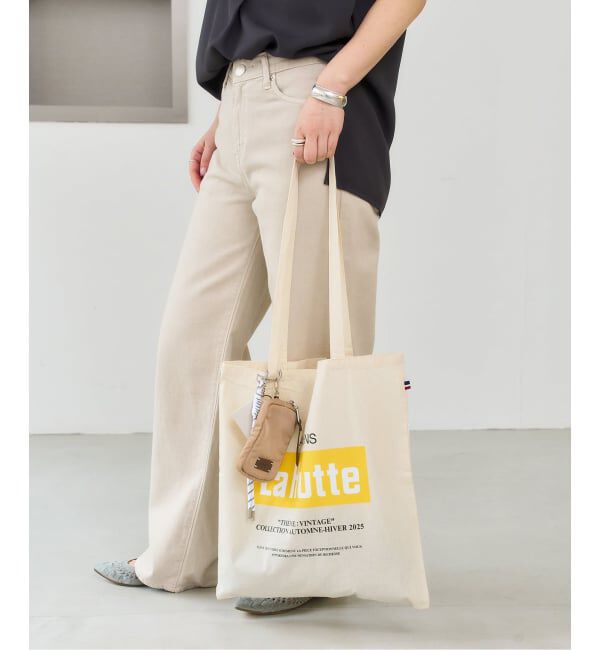  「La Hutte/ラユット yellow box logo tote」|トートバッグ|