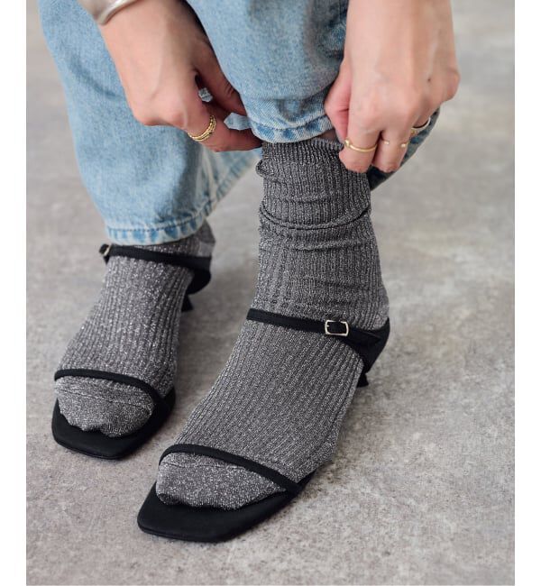  「LETALON ZERO MANA LAME socks」|ソックス|グレー