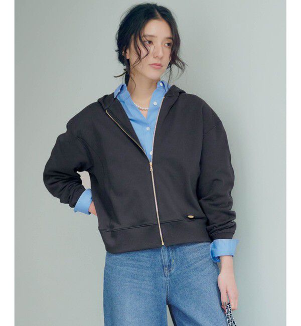 23区「【VERY3月号掲載/洗える】コットンテリー ジップアップ フーディー」|パーカー|グレー系