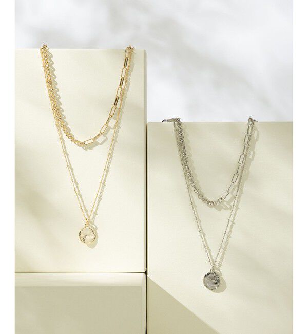 23区「【WEB&一部店舗限定】アシンメトリーチェーンコイン ネックレス」|ネックレス|ゴールド系