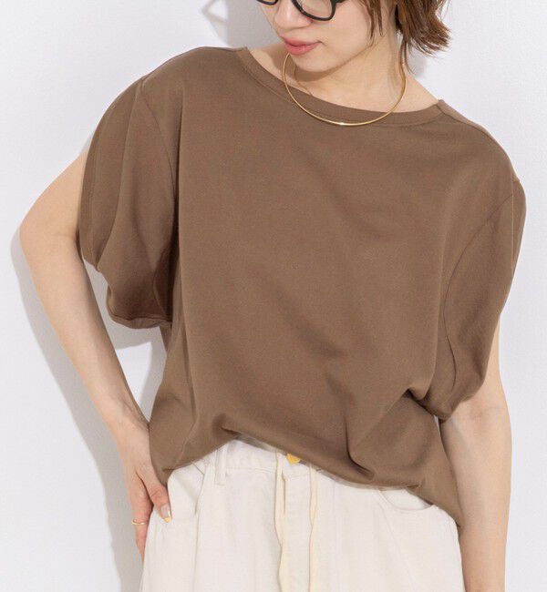 Rie Miller「変形フレンチスリーブボートネックカットソー」|Tシャツ・カットソー|