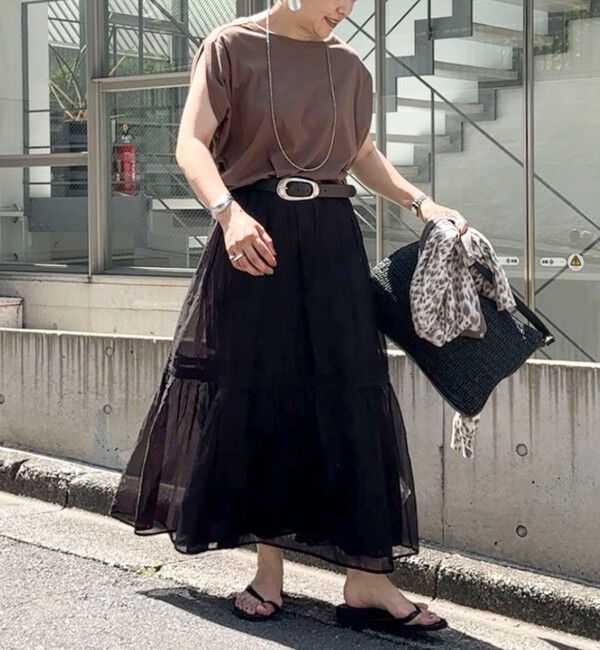 Rie Miller「変形フレンチスリーブボートネックカットソー」|Tシャツ・カットソー|