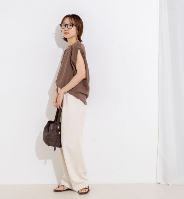 Rie Miller「変形フレンチスリーブボートネックカットソー」|Tシャツ・カットソー|
