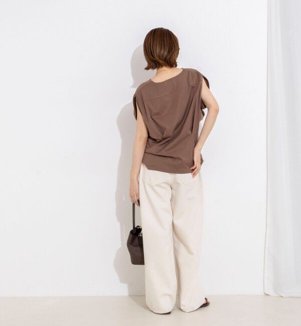 Rie Miller「変形フレンチスリーブボートネックカットソー」|Tシャツ・カットソー|