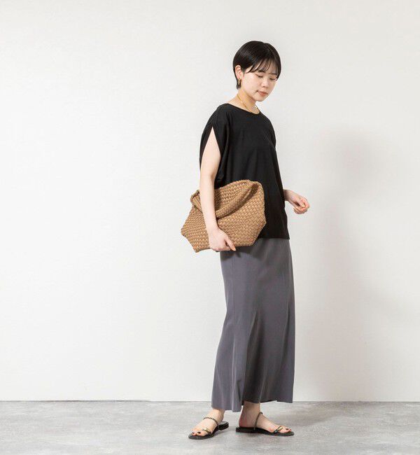 Rie Miller「変形フレンチスリーブボートネックカットソー」|Tシャツ・カットソー|