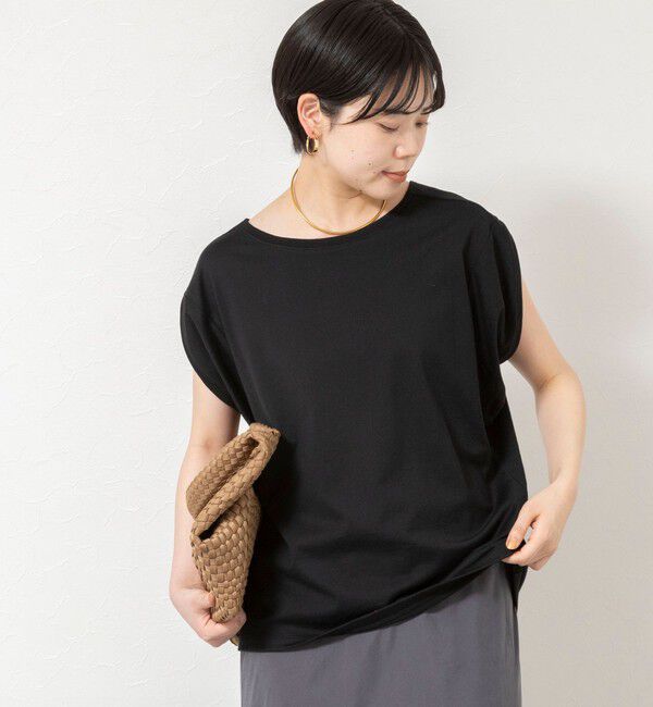 Rie Miller「変形フレンチスリーブボートネックカットソー」|Tシャツ・カットソー|