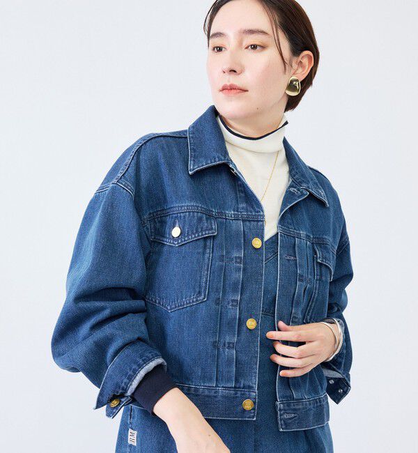 Rie Miller「【RM denim】バックひねりデザインショート丈Gジャン」|デニムジャケット|