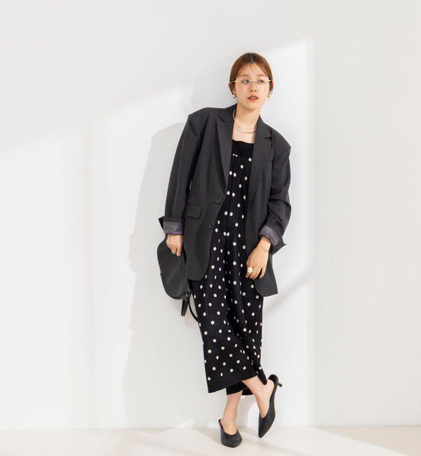 Rie Miller「《手洗い可能》Wジャガードニットサロペット」|オールインワン|