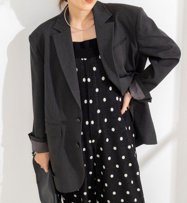 Rie Miller「《手洗い可能》Wジャガードニットサロペット」|オールインワン|