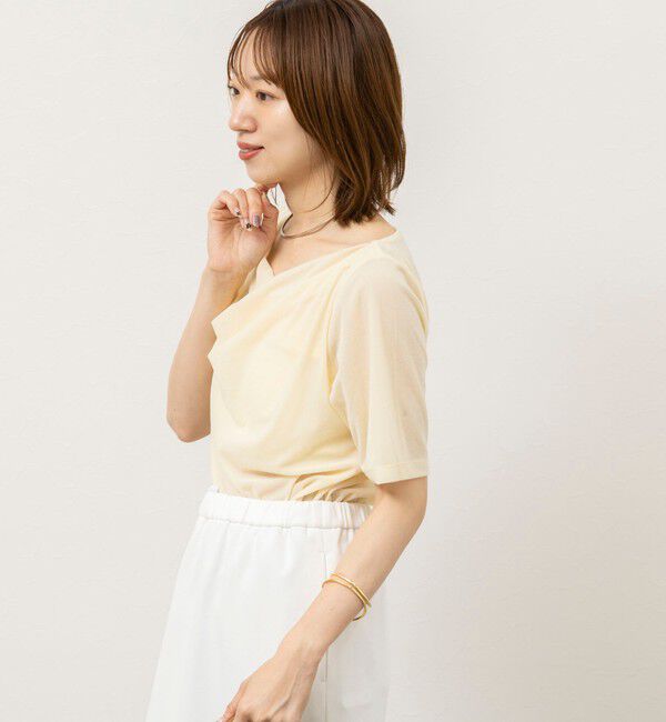 NOLLEY'S「《接触冷感》ウォッシャブルシアーベロア2WAYプルオーバー」|Tシャツ・カットソー|