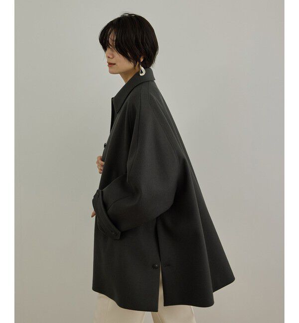 SALON adam et rope'「ウールメルトンテントシルエットコート」|ステンカラーコート|