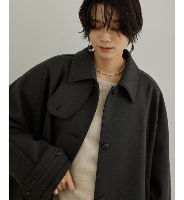 SALON adam et rope'「ウールメルトンテントシルエットコート」|ステンカラーコート|