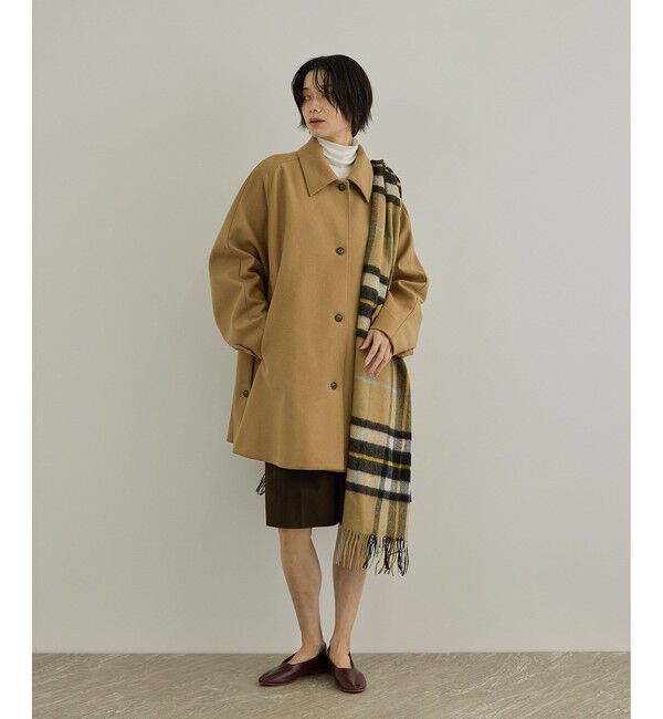 SALON adam et rope'「ウールメルトンテントシルエットコート」|ステンカラーコート|