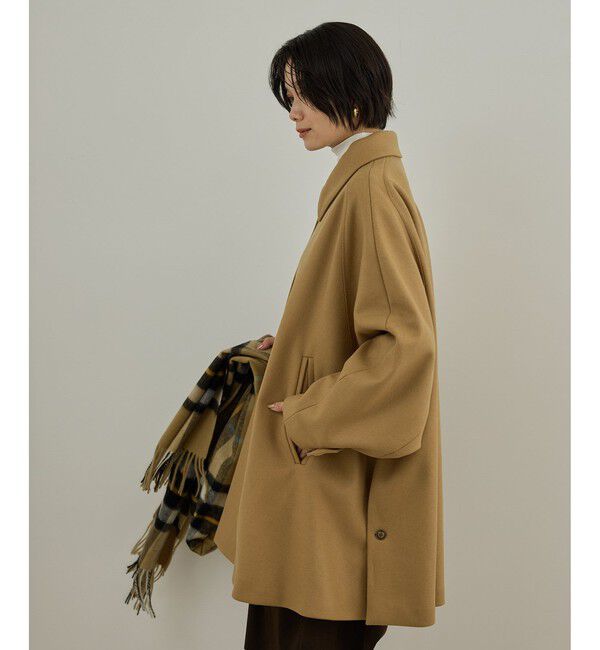 SALON adam et rope'「ウールメルトンテントシルエットコート」|ステンカラーコート|