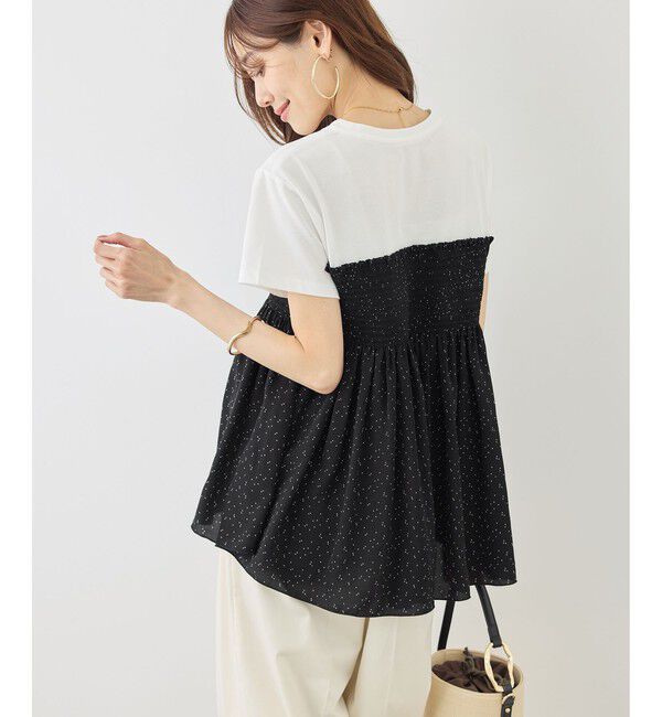 Rope&rsquo;Picnic「【ベストヒット】シャーリングドッキングハーフスリーブカットソー」|Tシャツ・カットソー|