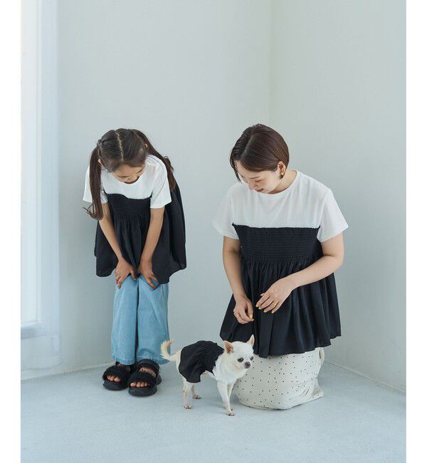 Rope&rsquo;Picnic「【ベストヒット】シャーリングドッキングハーフスリーブカットソー」|Tシャツ・カットソー|