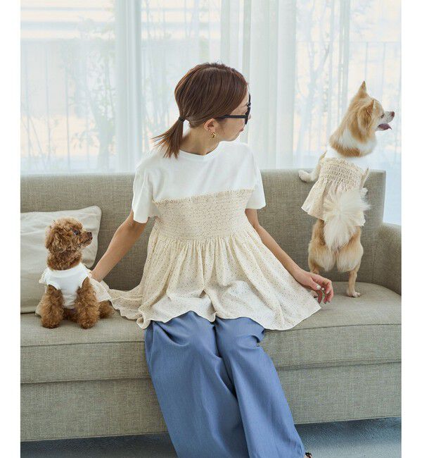 Rope&rsquo;Picnic「【ベストヒット】シャーリングドッキングハーフスリーブカットソー」|Tシャツ・カットソー|