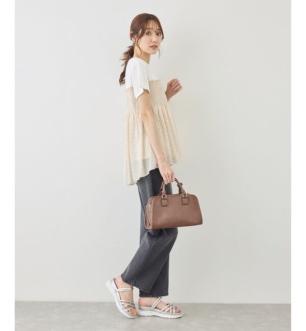 Rope&rsquo;Picnic「【ベストヒット】シャーリングドッキングハーフスリーブカットソー」|Tシャツ・カットソー|