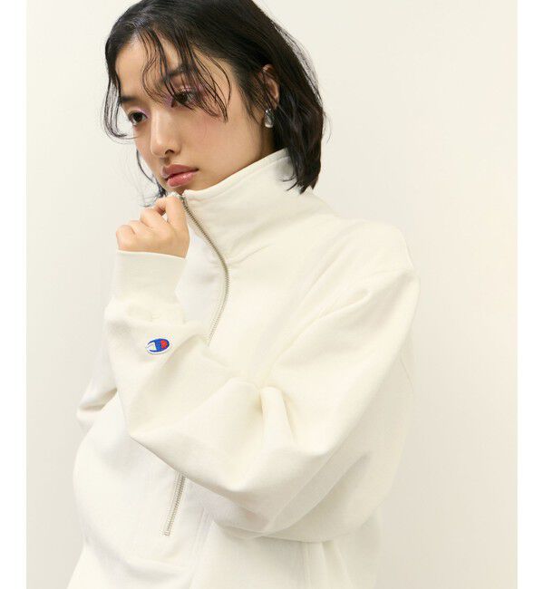 ADAM ET ROPE'「【Champion for ADAM ET ROPE'】別注 SWEAT HALF ZIP」|スウェット・ジャージ|オフホワイト(15)