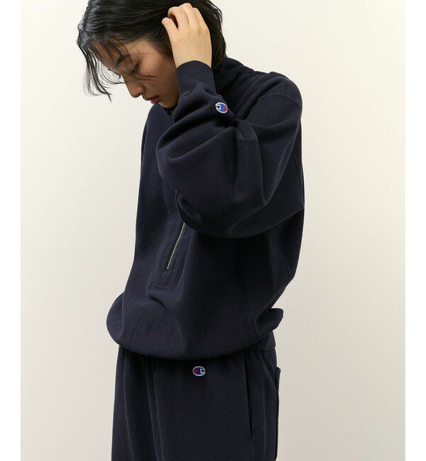 ADAM ET ROPE'「【Champion for ADAM ET ROPE'】別注 SWEAT HALF ZIP」|スウェット・ジャージ|