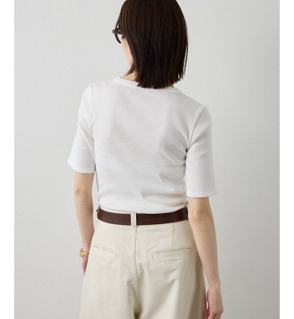  「《5色展開/手洗い可能》半袖クルーネックテレコカットソー」|Tシャツ・カットソー|