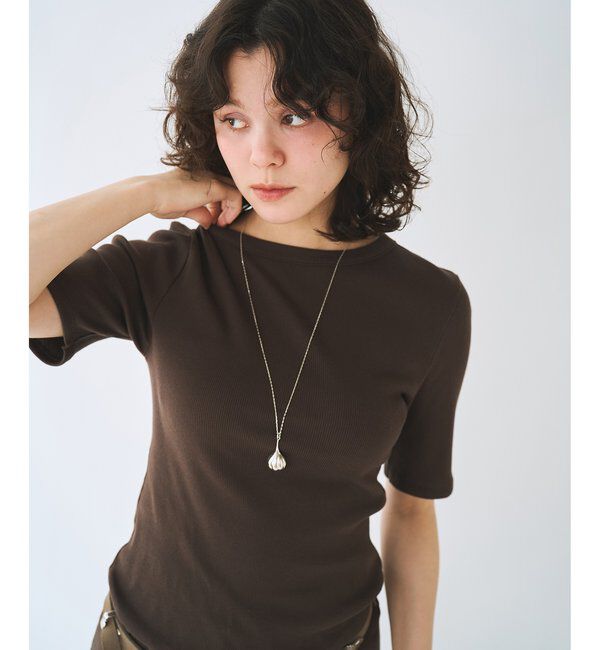  「《5色展開/手洗い可能》半袖クルーネックテレコカットソー」|Tシャツ・カットソー|