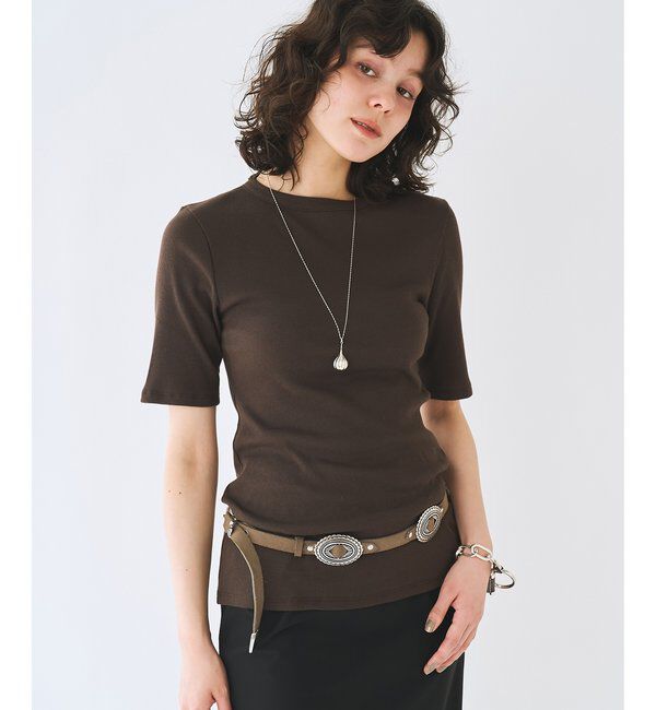  「《5色展開/手洗い可能》半袖クルーネックテレコカットソー」|Tシャツ・カットソー|