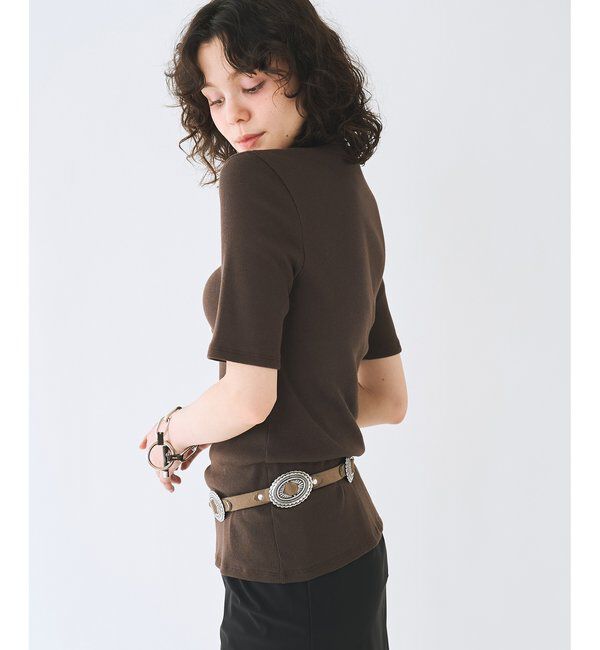  「《5色展開/手洗い可能》半袖クルーネックテレコカットソー」|Tシャツ・カットソー|