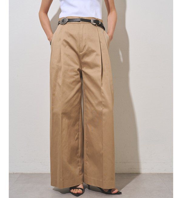  「TWILLタックパンツ」|その他|ベージュ