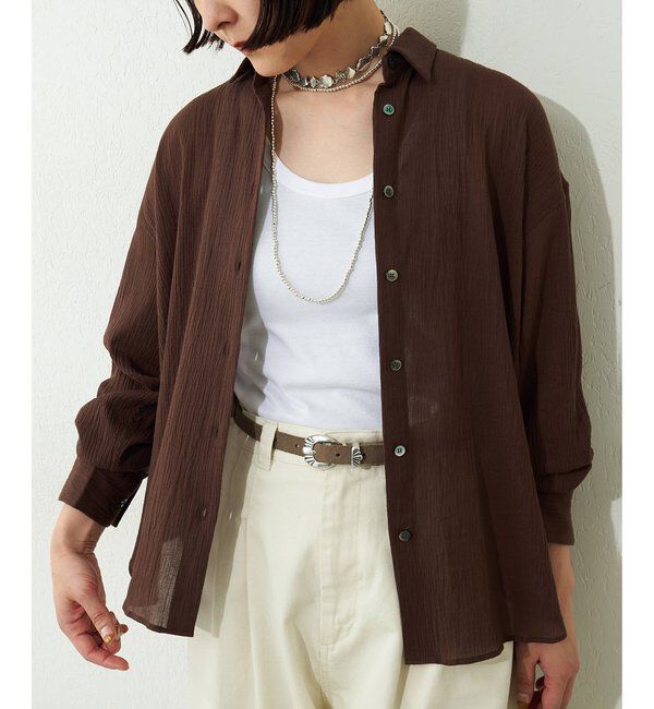  「コットンガーゼシフォンシャツ」|シャツ・ブラウス|