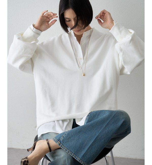  「ミドルスウェットVプルオーバー」|Tシャツ・カットソー|