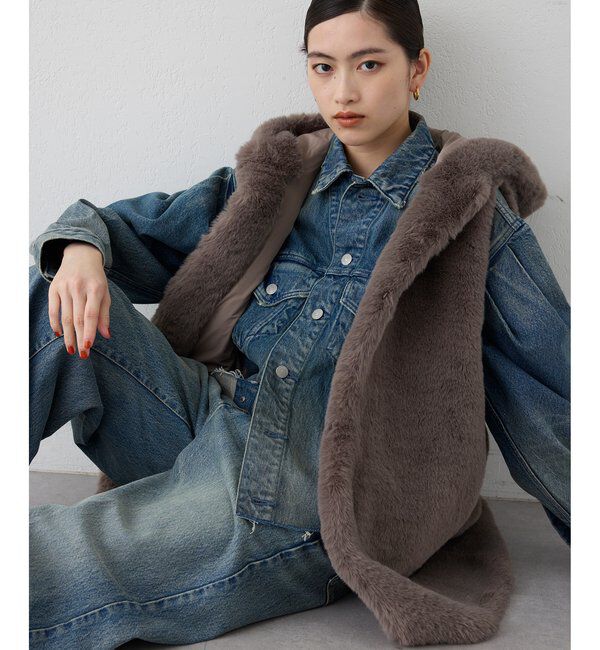  「【THE PAUSE】フェイクレッキスフードジレ＜WEB限定＞」|ベスト・ジレ|グレージュ