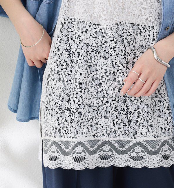  「《トレンド/ロングシーズン着回せる◎》スカラップレースキャミソール」|キャミソール|