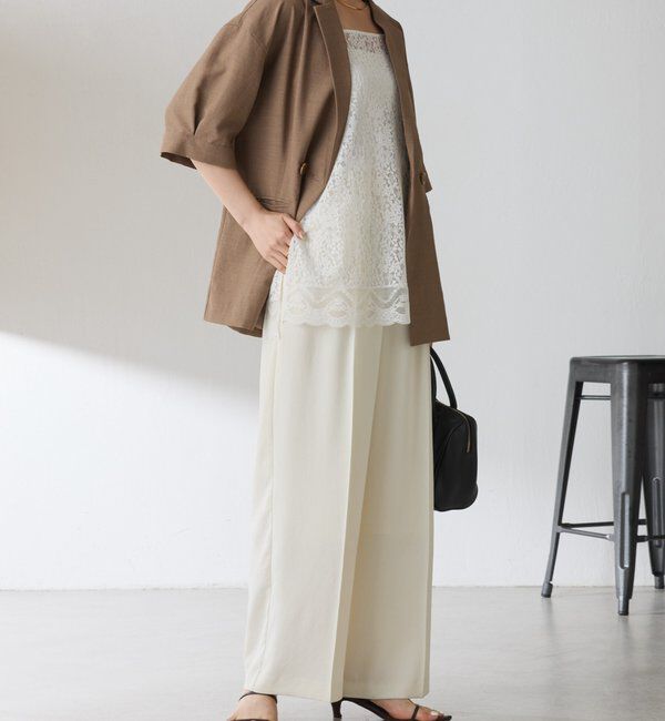  「《トレンド/ロングシーズン着回せる◎》スカラップレースキャミソール」|キャミソール|