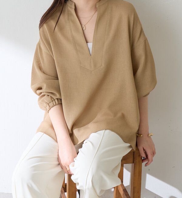  「【夏にも着れる長袖/涼しく体型カバー】ヴィンテージメッシュブラウス」|シャツ・ブラウス|