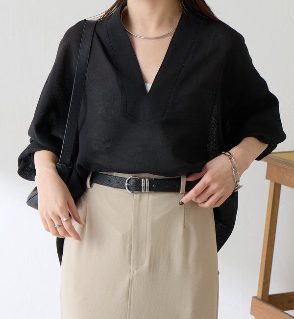  「【夏にも着れる長袖/涼しく体型カバー】ヴィンテージメッシュブラウス」|シャツ・ブラウス|