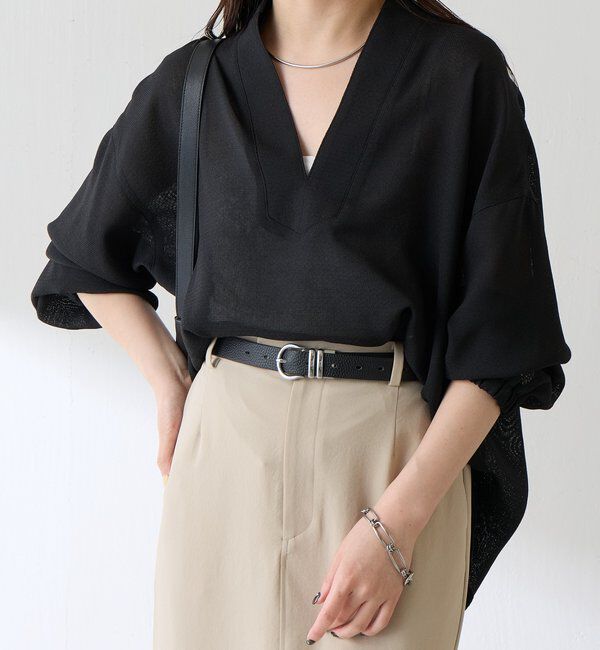  「【夏にも着れる長袖/涼しく体型カバー】ヴィンテージメッシュブラウス」|シャツ・ブラウス|