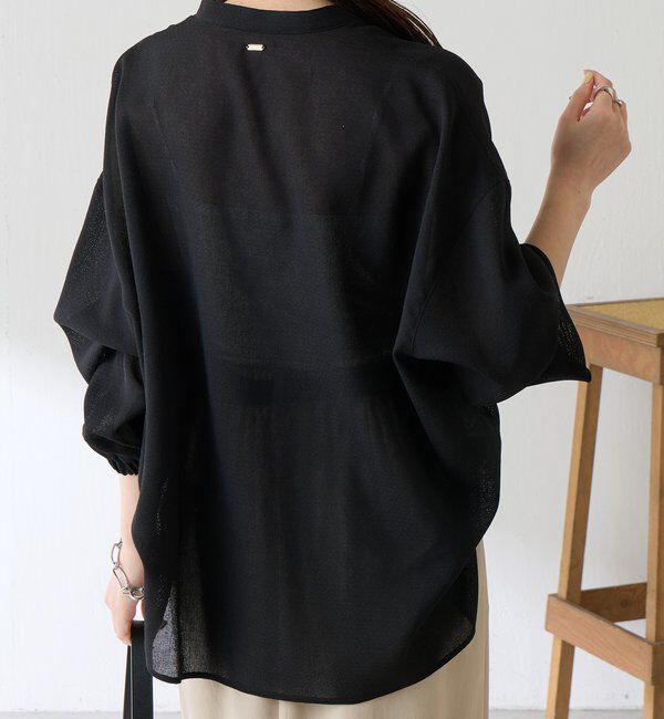 「【夏にも着れる長袖/涼しく体型カバー】ヴィンテージメッシュブラウス」|シャツ・ブラウス|
