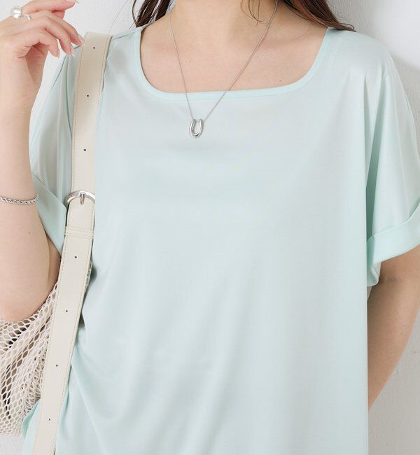  「【伸びるサテン素材/吸湿速乾/インナーにも◎】ストレッチサテンTシャツ」|Tシャツ・カットソー|
