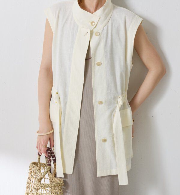  「スタンドネックベルテッドベスト」|ベスト・ジレ|