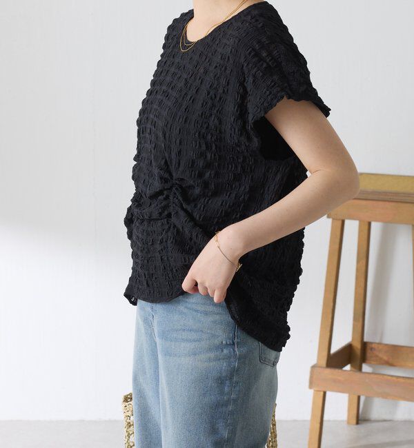  「【シルエットを変えられる】ドロストウエストフレンチTシャツ」|シャツ・ブラウス|