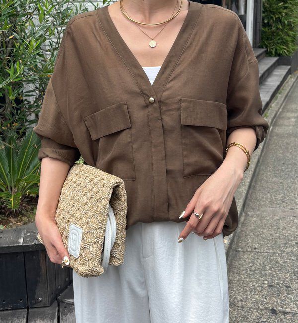  「【ロングシーズン着られる/丈調整可能◎】ヴィンテージライクオーバーシャツ」|シャツ・ブラウス|カーキ