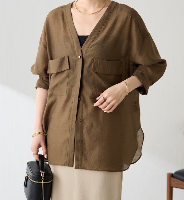  「【ロングシーズン着られる/丈調整可能◎】ヴィンテージライクオーバーシャツ」|シャツ・ブラウス|