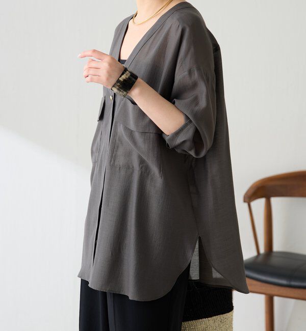  「【ロングシーズン着られる/丈調整可能◎】ヴィンテージライクオーバーシャツ」|シャツ・ブラウス|