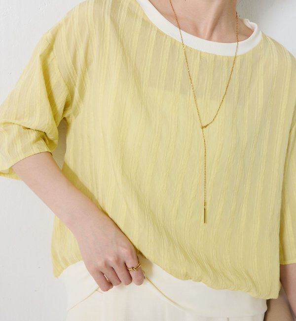  「《SNSで人気！》リブ付プルオーバーブラウス」|シャツ・ブラウス|イエロー