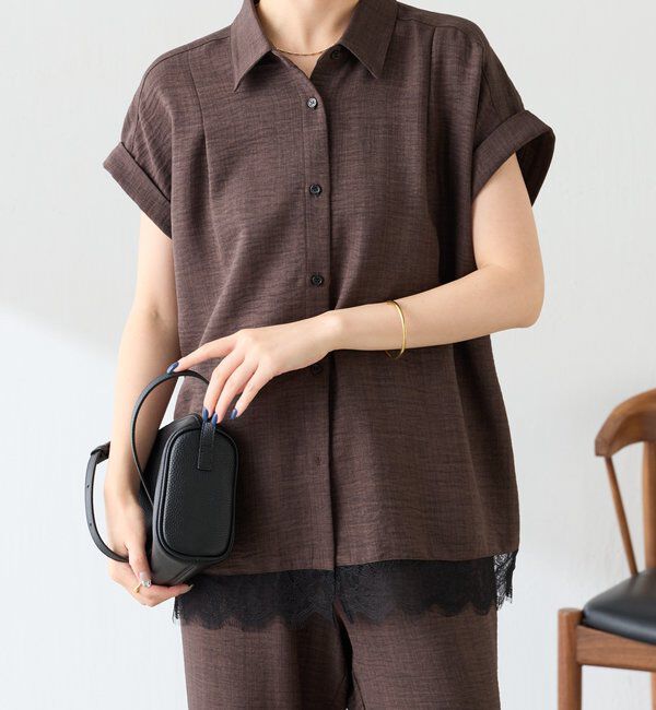  「レースドッキングシャツセットアップ」|ワンピース|