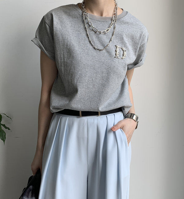  「DビジューTEE」|Tシャツ・カットソー|グレー