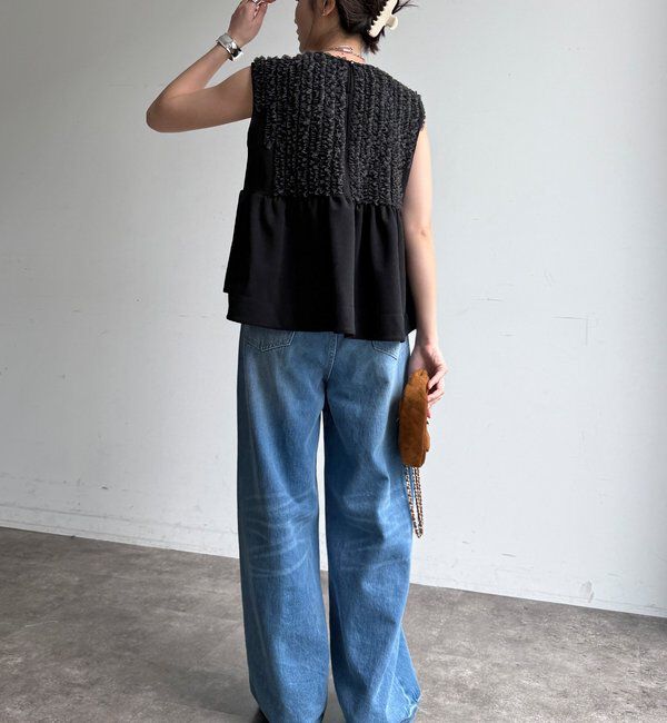  「【WEB限定】カットジョーゼットフリルトップス」|Tシャツ・カットソー|