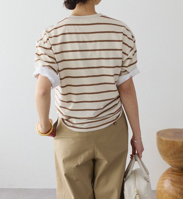  「【大人のボーダーTシャツ】マルチボーダーゴブソデTee」|Tシャツ・カットソー|