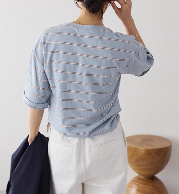  「【大人のボーダーTシャツ】マルチボーダーゴブソデTee」|Tシャツ・カットソー|